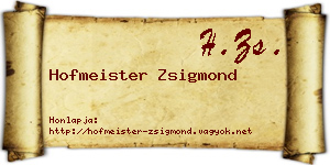 Hofmeister Zsigmond névjegykártya