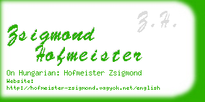 zsigmond hofmeister business card